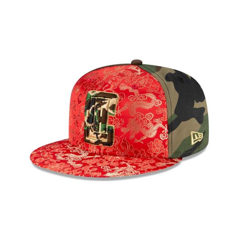 NBA Los Angeles Clippers Dragon Satin 59Fifty Fitted (DBF9536) - Green New Era Caps